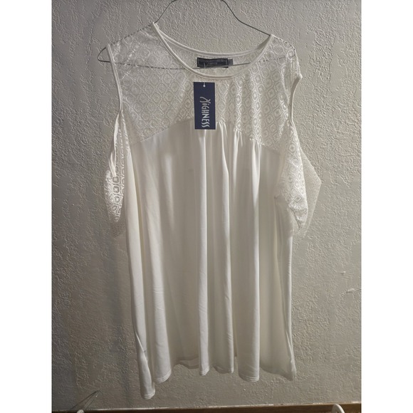 Highness Plus Size White 3xl Dress Top Lace Detail Long - Picture 2 of 4